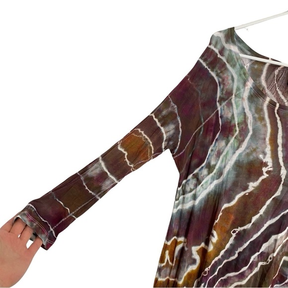 FP Free People We The Free Midi Tunic Dress Womens Small Geode Tie Dye Mesh Back - Picture 5 of 16